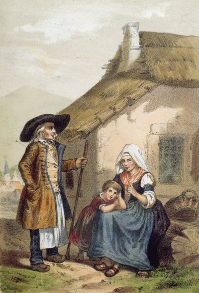 Courpiere的农民在Auvergne的Puy de Dome地区，19世纪中期 作者 查尔斯·布尔